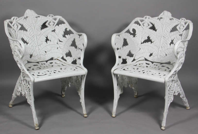 Each with fern overall decoration.