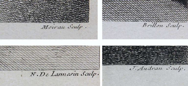 Ensemble de quatre gravures des quatre saisons d'après Watteau 4