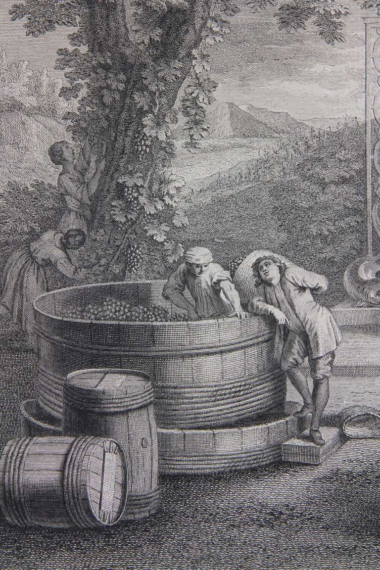 Ensemble de quatre gravures des quatre saisons d'après Watteau 1