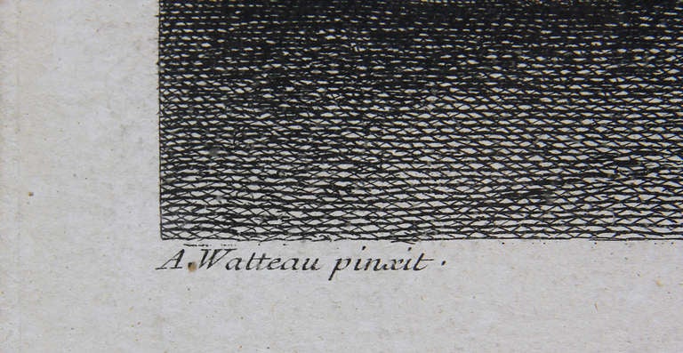 Ensemble de quatre gravures des quatre saisons d'après Watteau 3