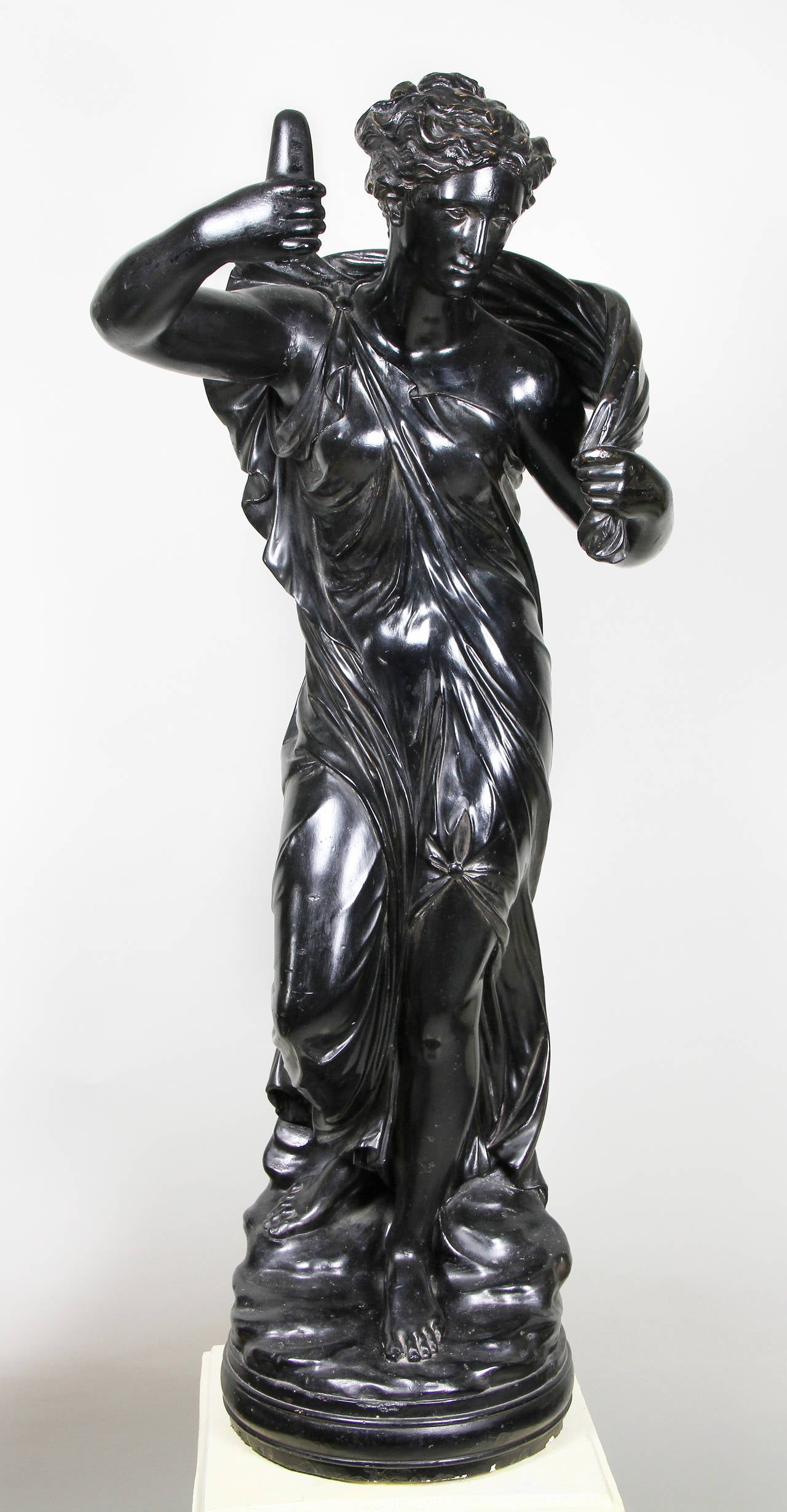 Regency Ebonized Plaster Figure of a Classical Maiden 1