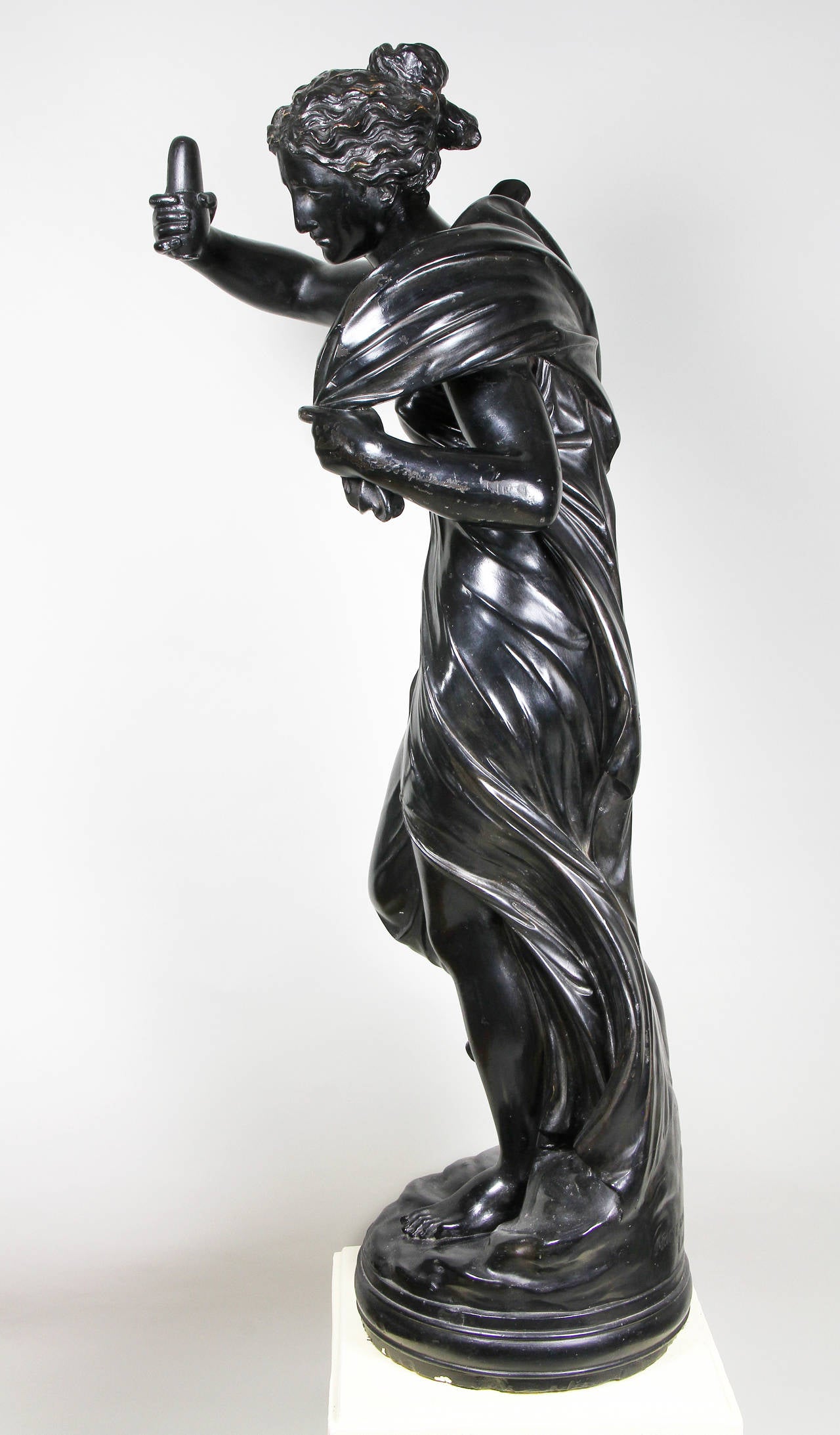 Regency Ebonized Plaster Figure of a Classical Maiden 3