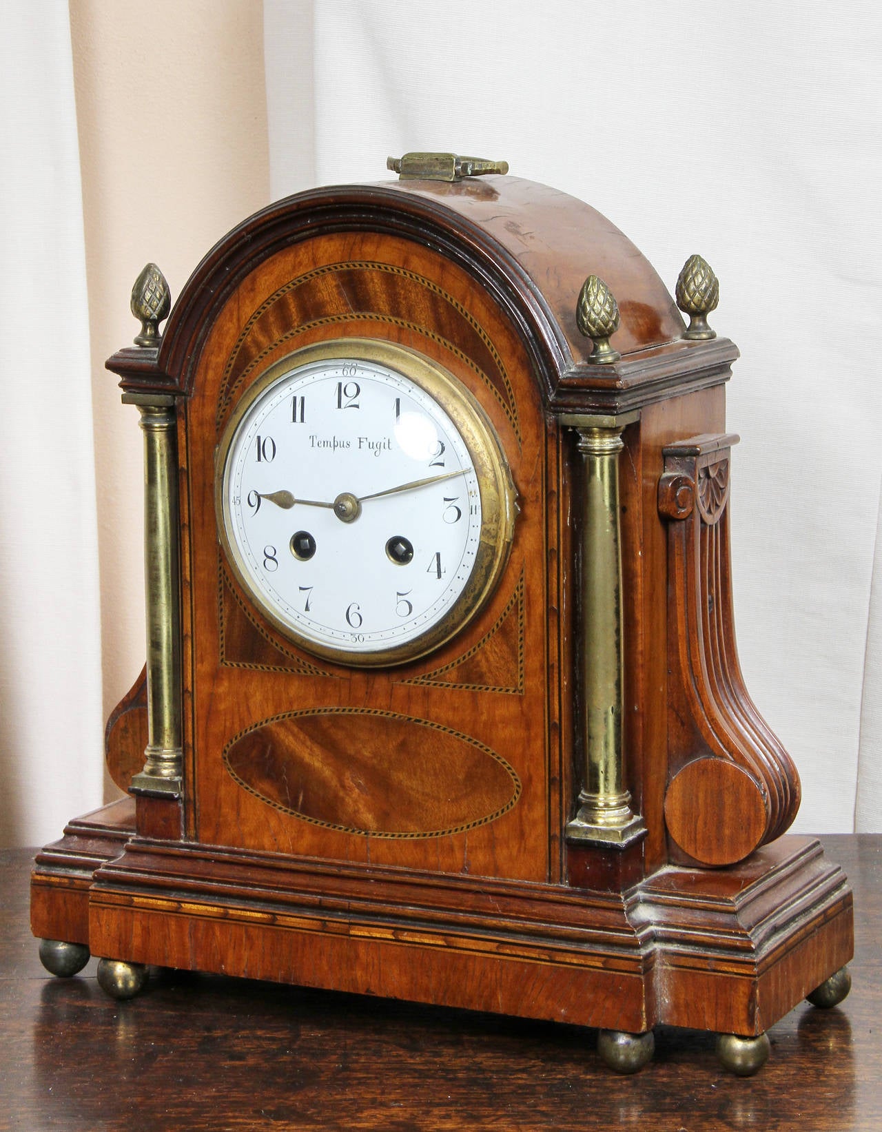 Regency Mahogany and Inlaid Mantel Clock