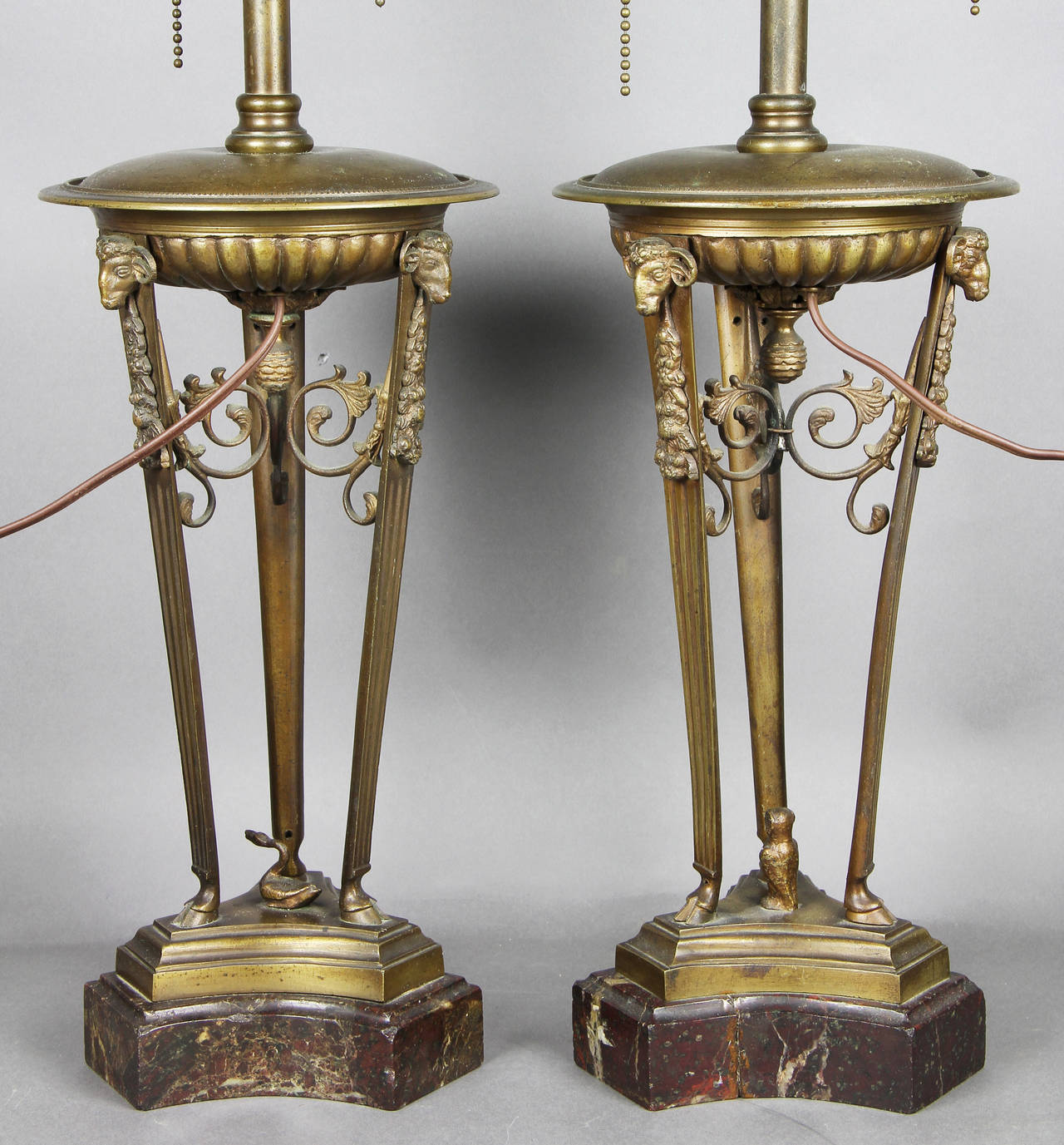 Pair of Neoclassical Style Bronze Table Lamps 4