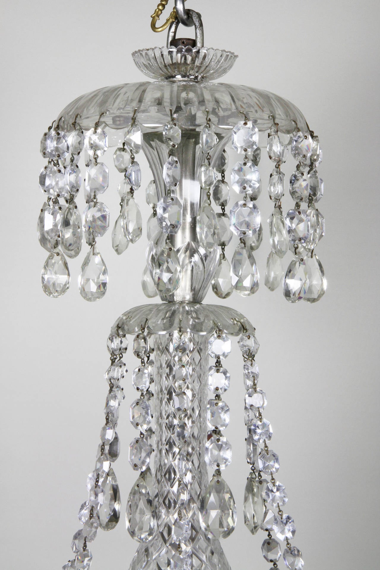 Victorian Pair of Anglo Irish Cut Glass Chandeliers