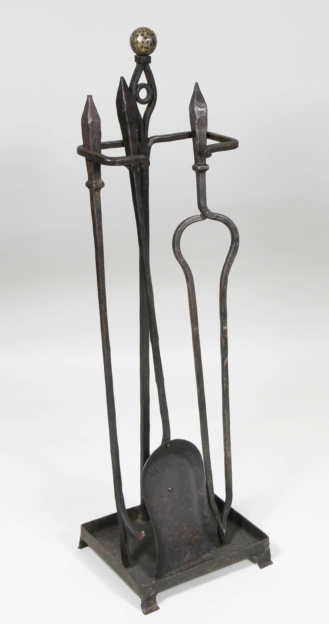 Set Of Arts And Crafts Wrought Iron Fireplace Items At 1stdibs
