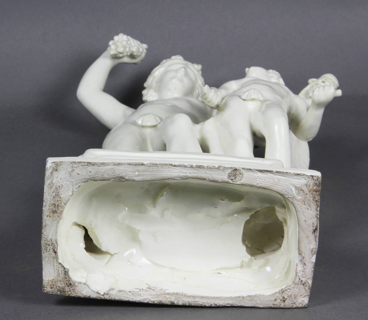 Creamware Figure of Bacchus with a Winged Boy 2