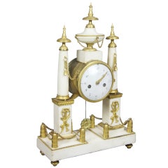 Louis XVI Marble And Ormolu Mounted Mantle Clock