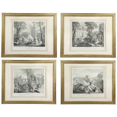 Set Of Four Engravings Of The Four Seasons After Watteau