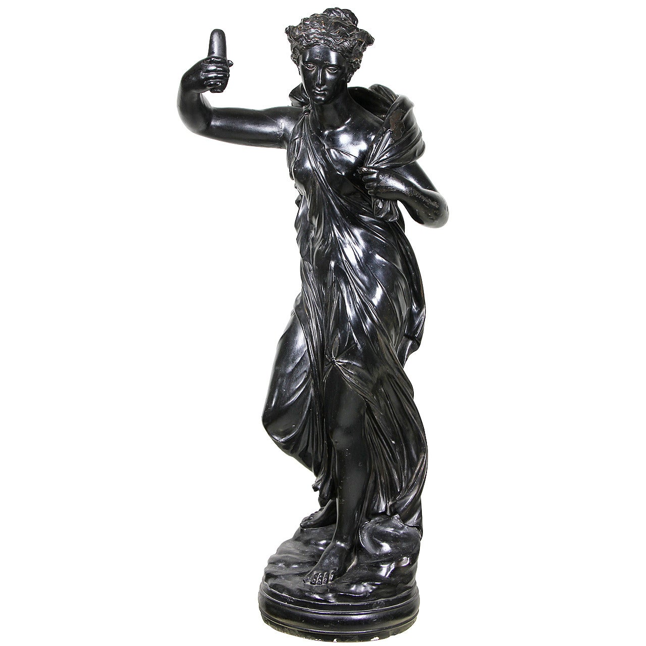 Regency Ebonized Plaster Figure of a Classical Maiden