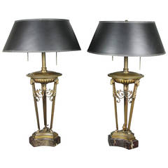 Pair of Neoclassical Style Bronze Table Lamps 9