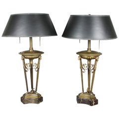 Paire de lampes de table en bronze de style néoclassique