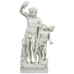 Creamware Figure of Bacchus with a Winged Boy