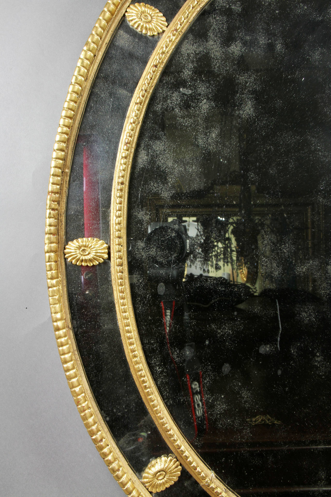 Adam Style George III Giltwood Oval Mirror
