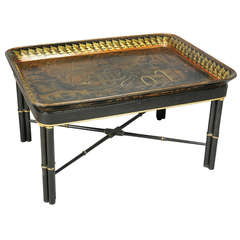Regency Chinoiserie Papier Mache Tray Table