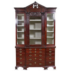 George III Mahogany Secretaire Bookcase