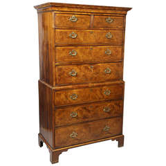 George II Walnut Chest On Chest