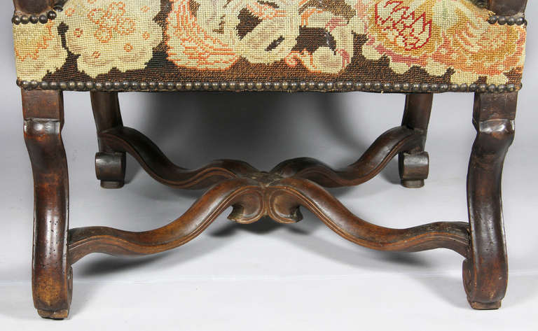 Flemish Baroque Walnut and Needlepoint Armchair 1