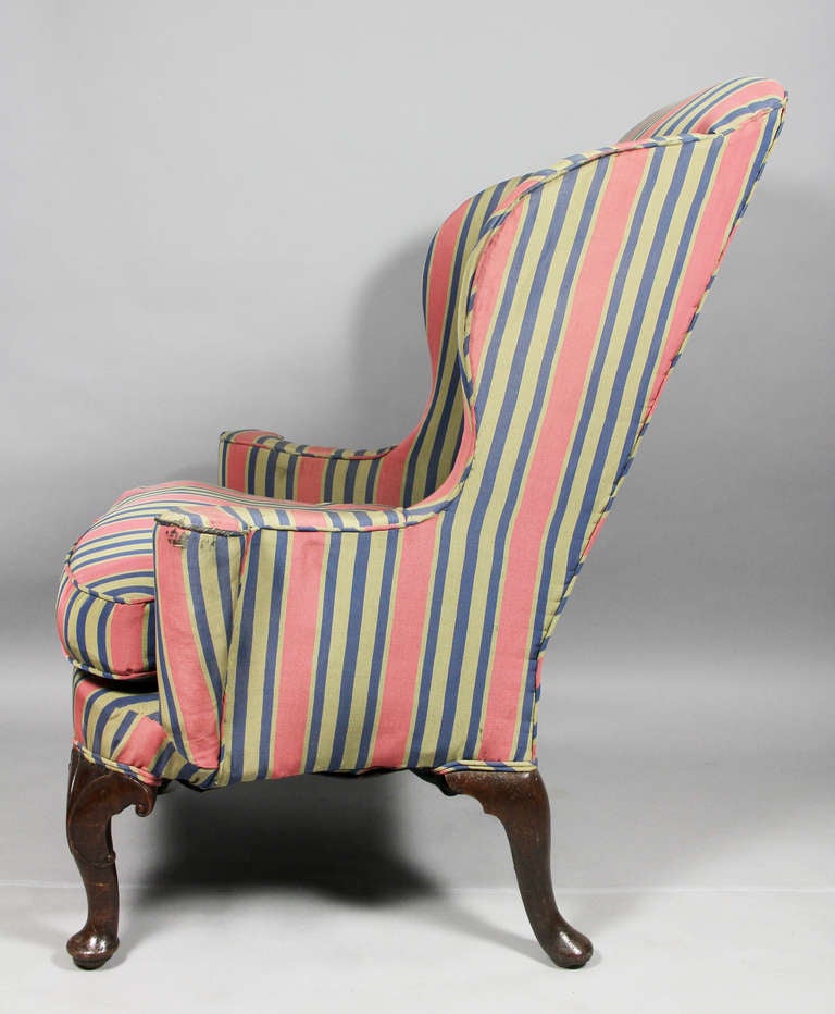 Queen Anne Walnut Wing Chair 2