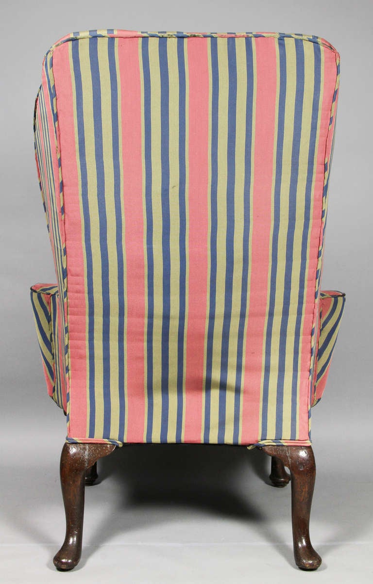 Queen Anne Walnut Wing Chair 3