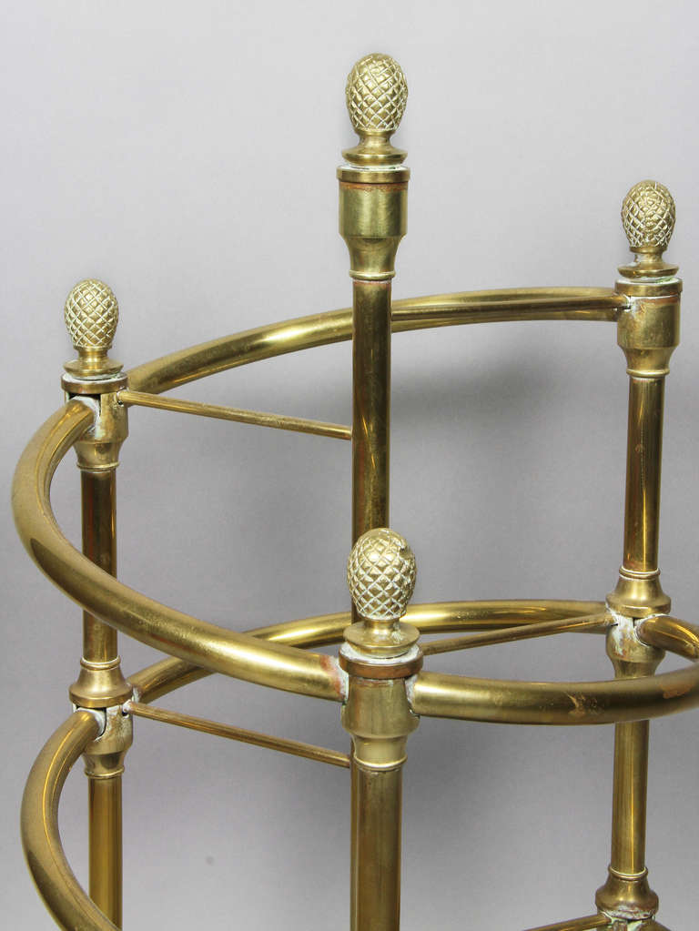 Brass And Cast Iron Umbrella Stand In Excellent Condition In Essex, MA