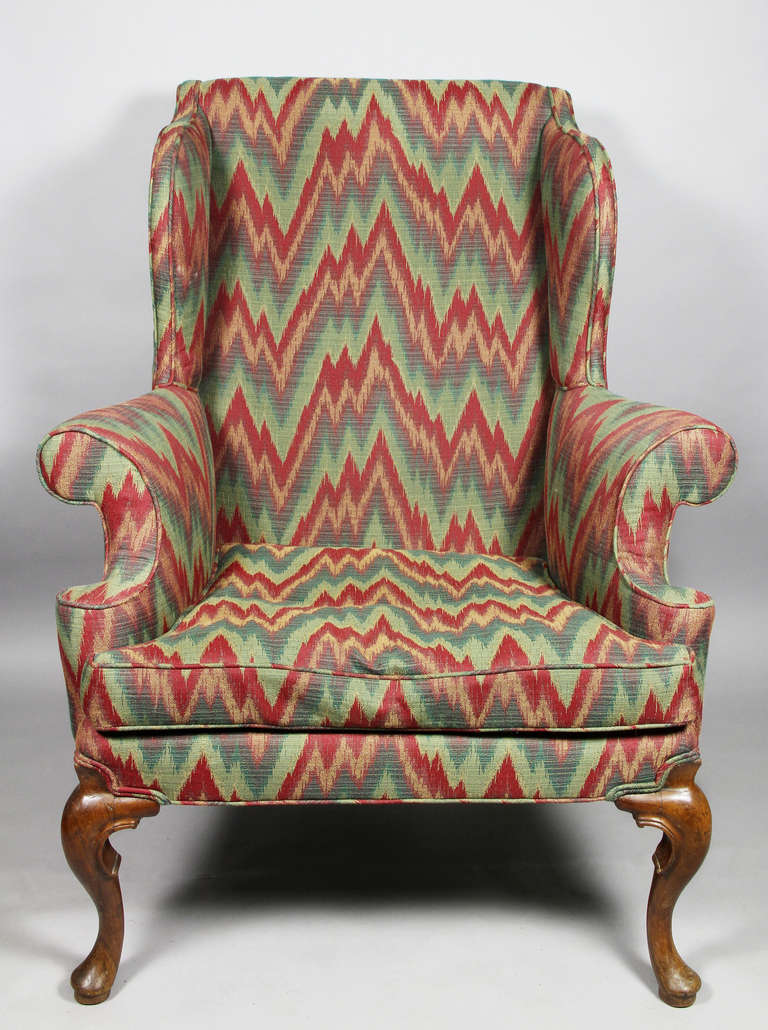 British Queen Anne Walnut Wing Chair