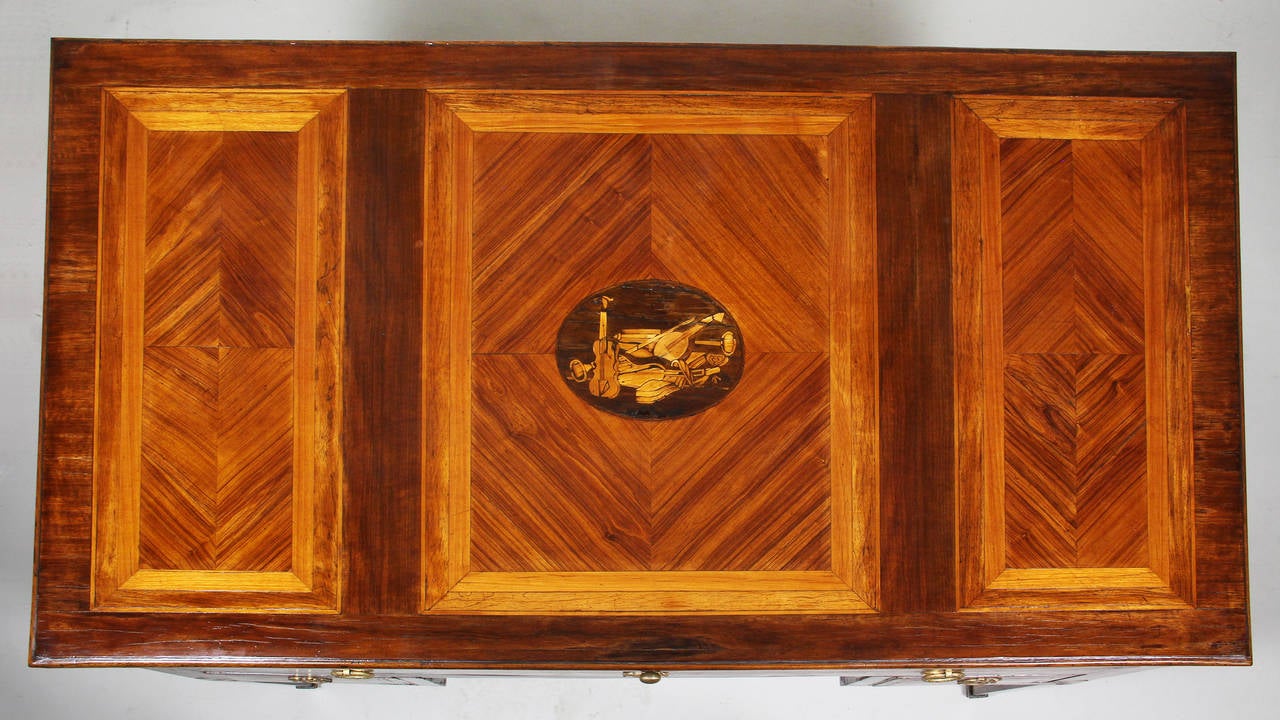 Swiss Marquetry and Tulipwood Writing Table In Good Condition In Essex, MA