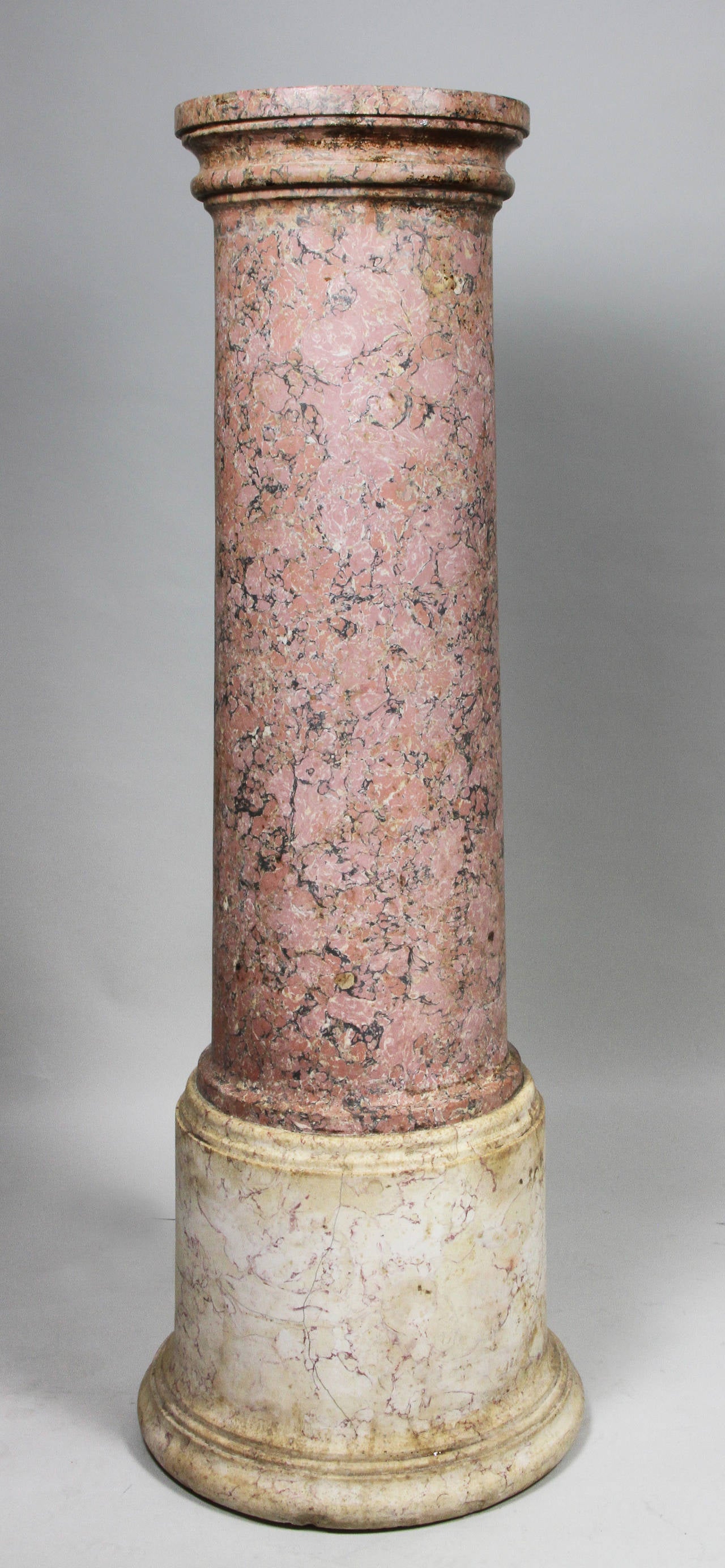 Italian Scagliola Faux Marble Plaster Pedestal 2