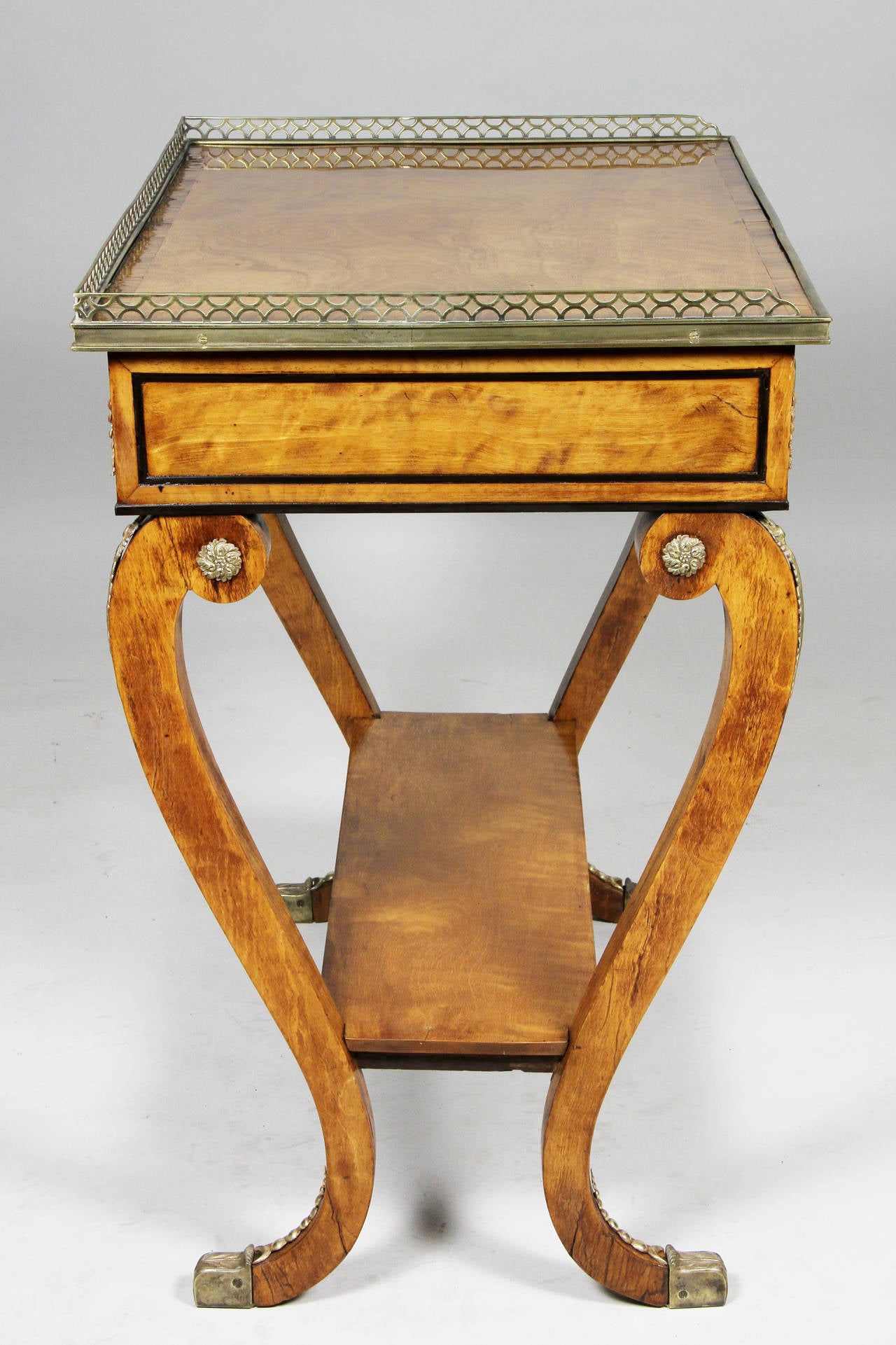 Regency Satinwood and Bronze-Mounted Small Writing Table 2