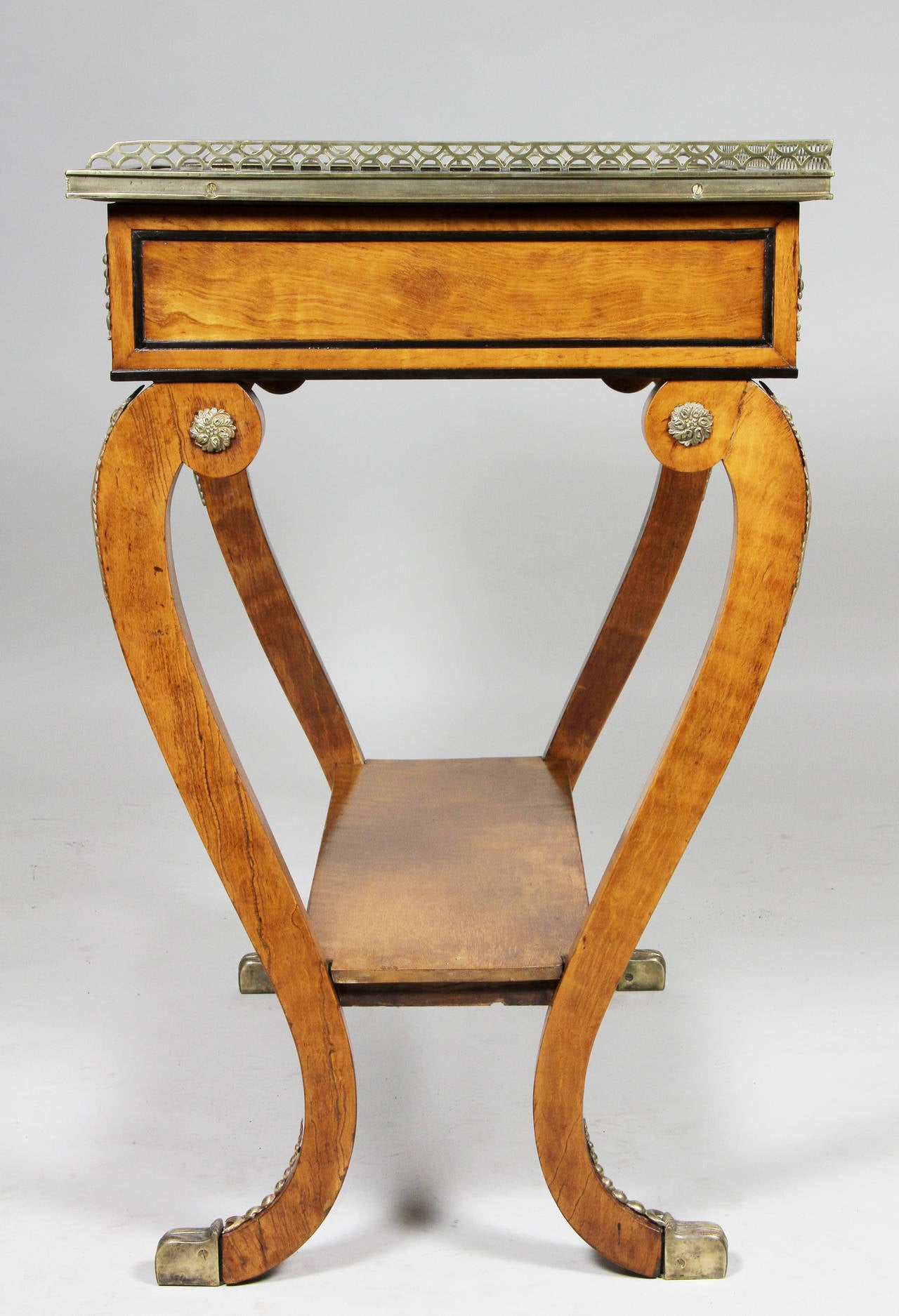 Regency Satinwood and Bronze-Mounted Small Writing Table 3