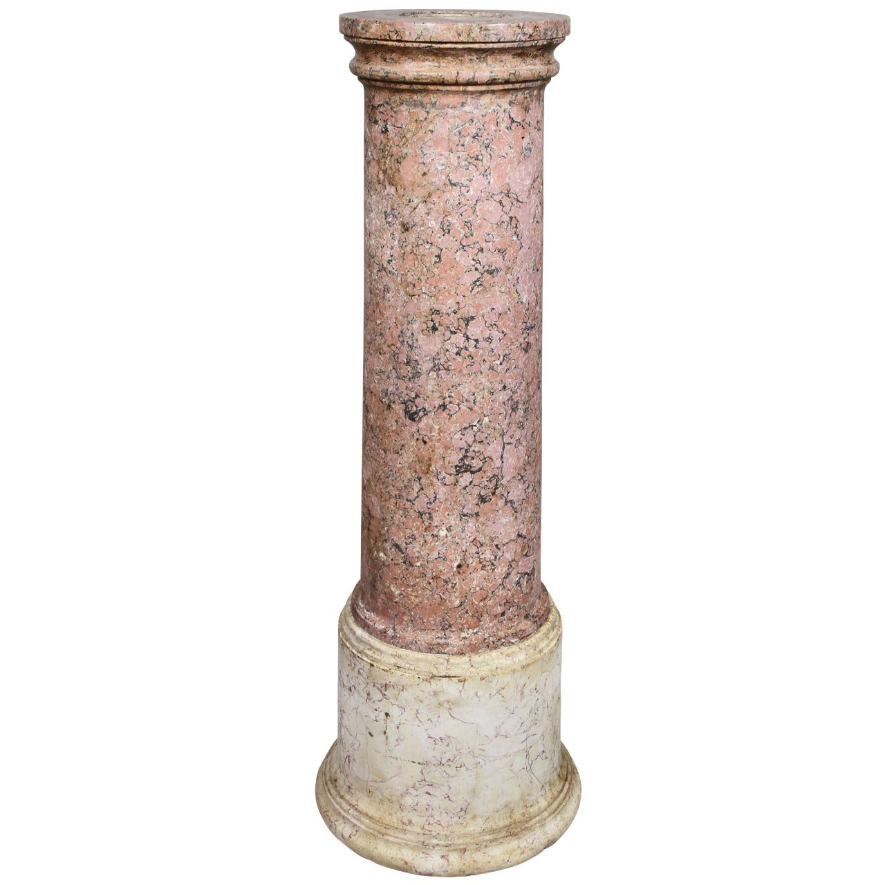 Italian Scagliola Faux Marble Plaster Pedestal