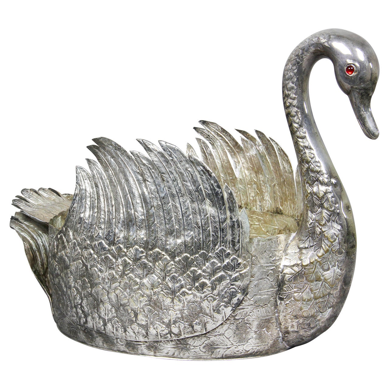 Silver Plated Swan Form Centerpiece