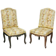 Pair of Louis XV Style Walnut Side Chairs