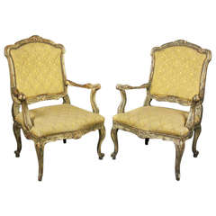 Pair of Venetian Style Painted Armchairs