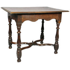 Antique William And Mary Oak Tavern Table