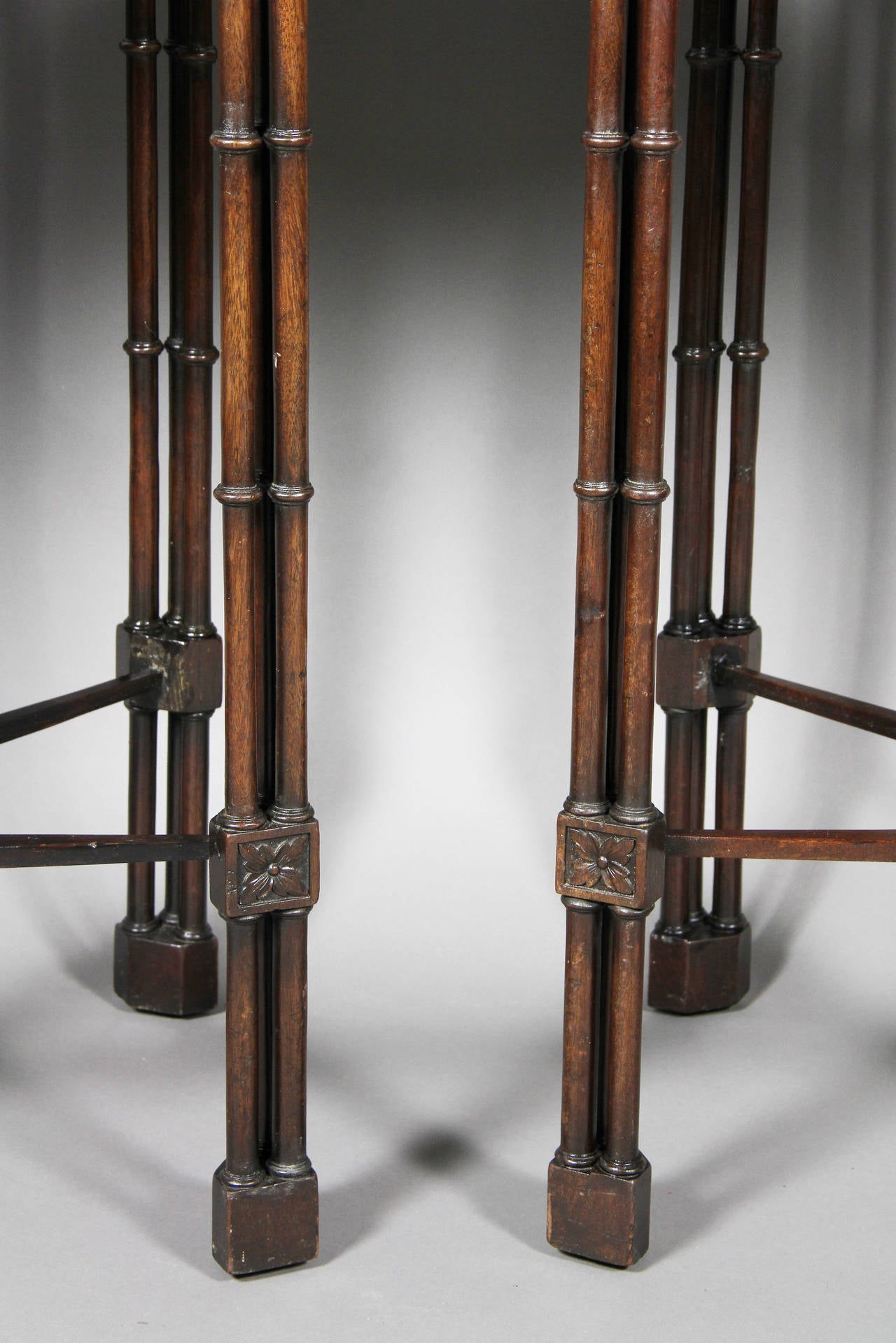 Mid-18th Century Pair of Chippendale Style Mahogany Side Tables
