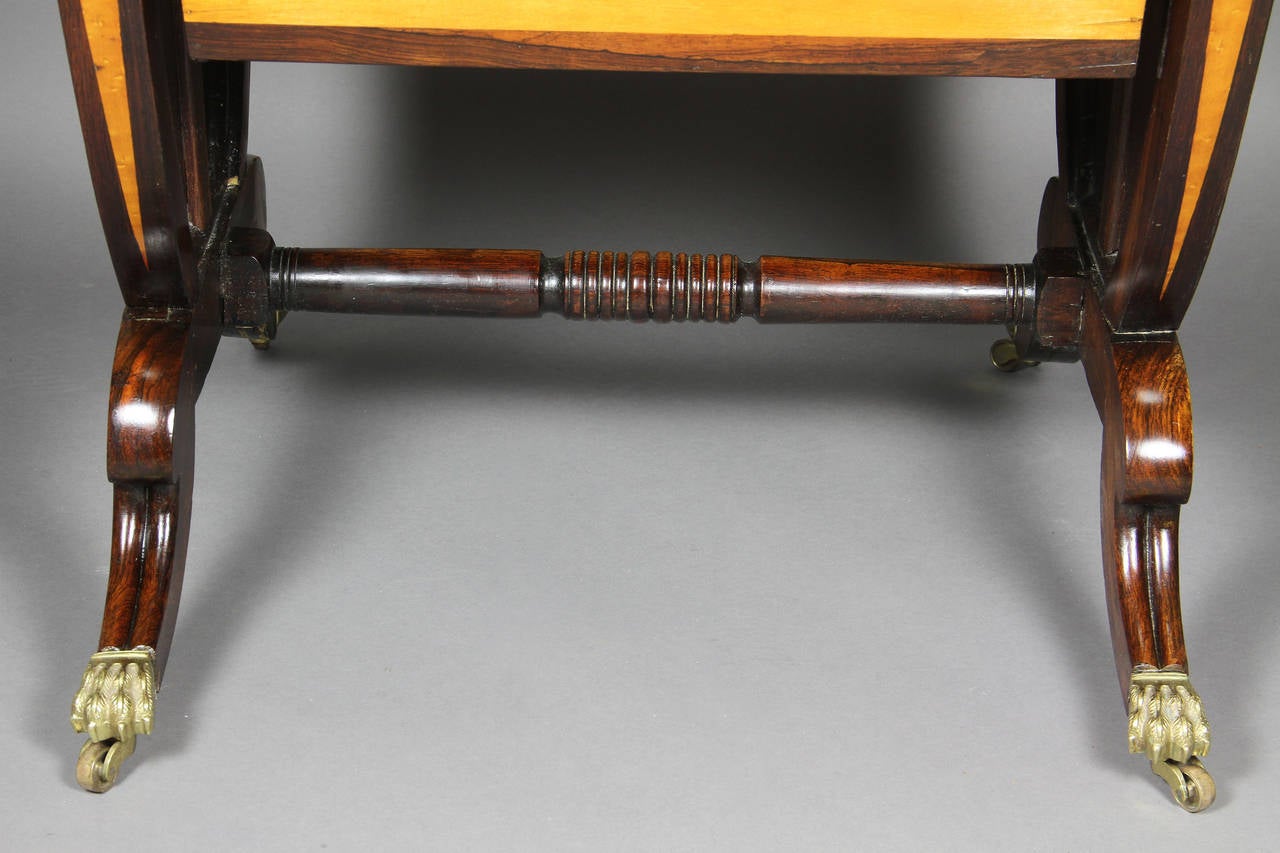 Other Unusual Regency Rosewood and Bird's-Eye Maple Music Table