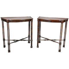 Pair of Chippendale Style Mahogany Side Tables