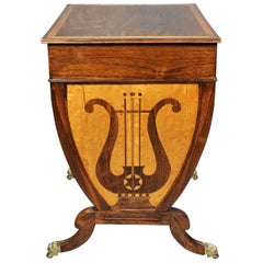 Unusual Regency Rosewood and Bird's-Eye Maple Music Table