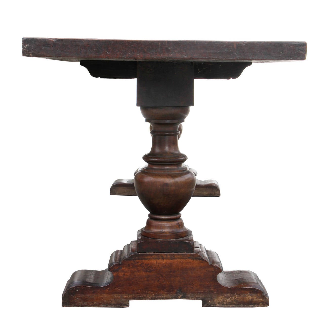 Large Italian Baroque Walnut Trestle Table 4