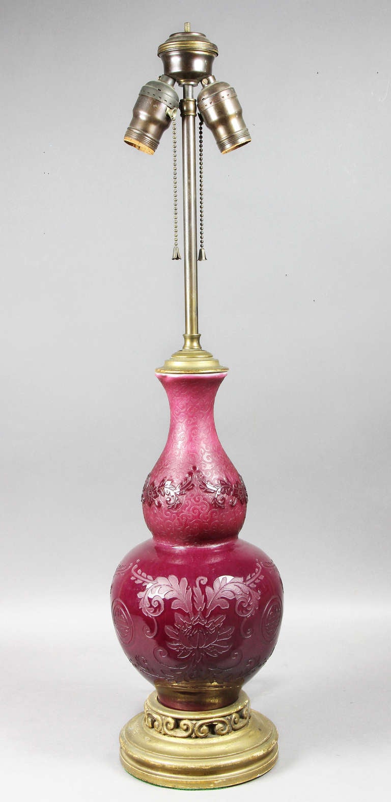 Steuben Glass Jadite Double Gourd Table Lamp at 1stdibs