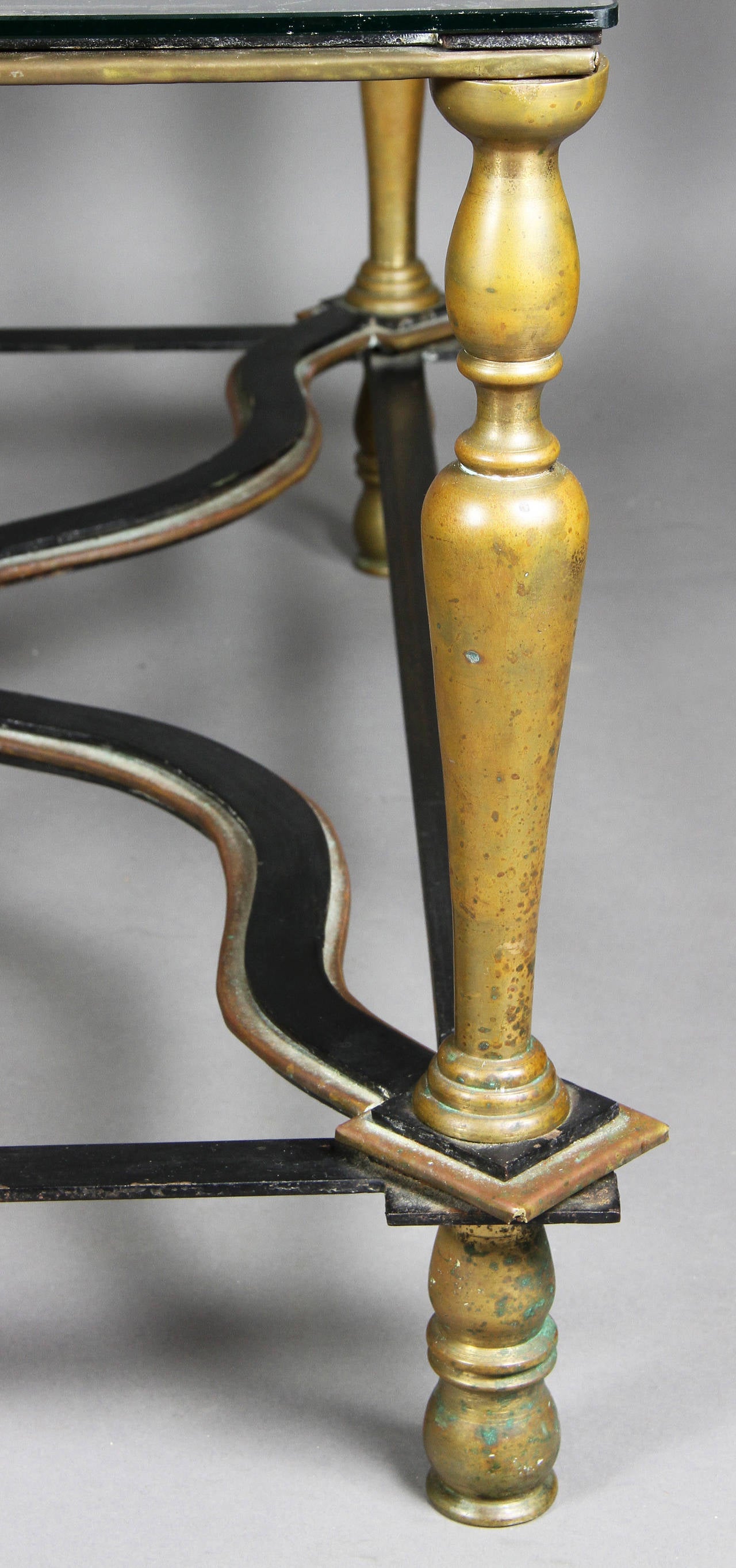 Bronze and Wrought Iron Coffee Table In Good Condition In Essex, MA