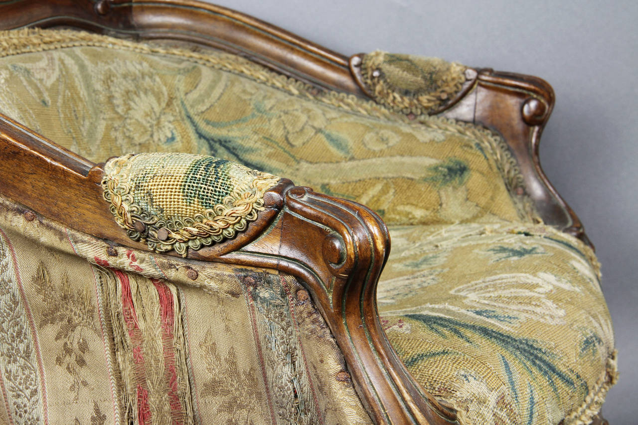 Cute Louis XV Style Walnut Childs Bergere Chair In Good Condition In Essex, MA