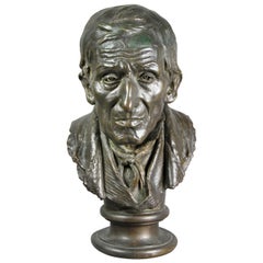 Buste en bronze d'un homme par Salvatore Albano