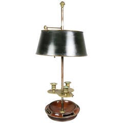 Louis XVI Style Mahogany and Brass Bouillotte Lamp by Jansen, Paris