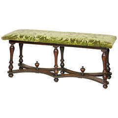 Italian Baroque Walnut Bench Italian Baroque Walnut Bench