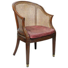 Regency Mahogany and Caned Desk Chair
