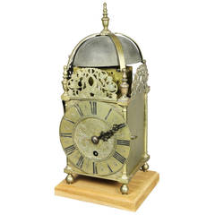 William and Mary Brass Lantern Clock by John Drew, London