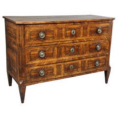 North Italian Walnut and Inlaid Commode