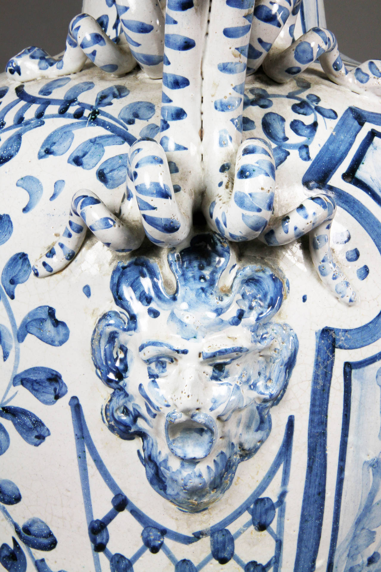 Large Italian Majolica Blue and White Vase at 1stDibs italian majolica vase